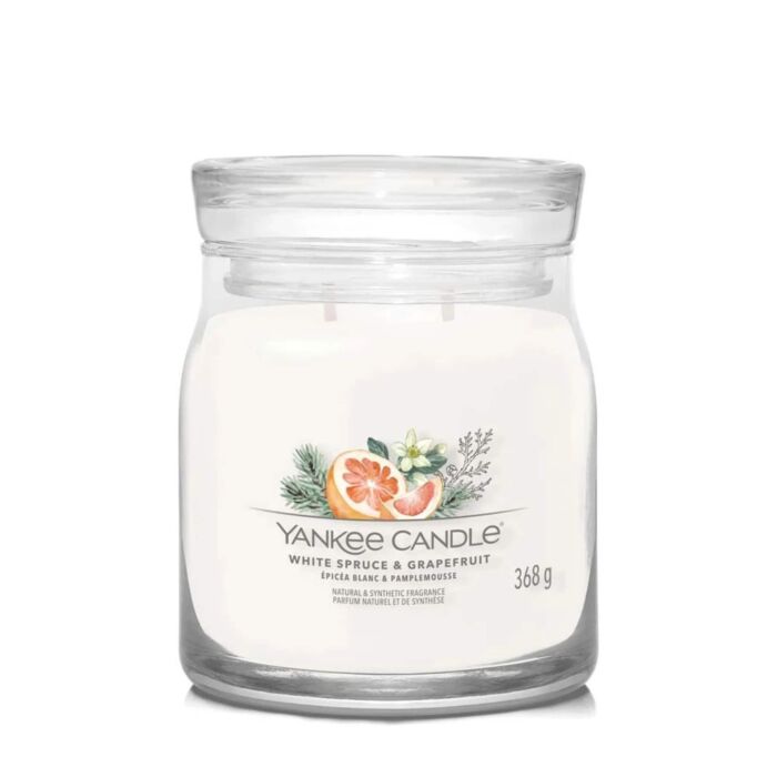 Yankee Candle White Spruce & Grapefruit Signature Medium Jar